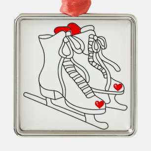 METÁLICO ADORNO DE NAVIDAD DE PATINADORA SOBRE HIELO