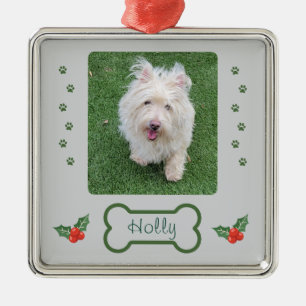 Metálico Adorno de Navidad de perro personalizado