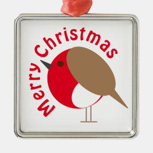 Metálico Adorno de Navidad de petirrojo