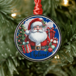 Metálico Adorno de Navidad de Santa