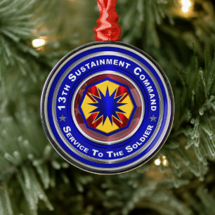 Metálico Adorno de Navidad del 13º Comando de Apoyo Logísti