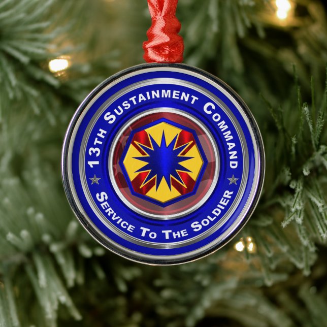 Metálico Adorno de Navidad del 13º Comando de Apoyo Logísti (Árbol)