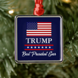 METÁLICO ADORNO DE NAVIDAD DEL PRESIDENTE DONALD TRUMP