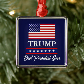 METÁLICO ADORNO DE NAVIDAD DEL PRESIDENTE DONALD TRUMP