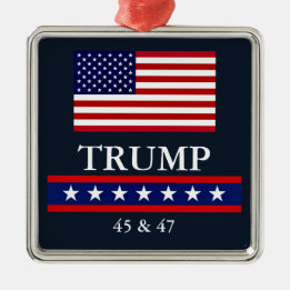 METÁLICO ADORNO DE NAVIDAD DEL PRESIDENTE DONALD TRUMP