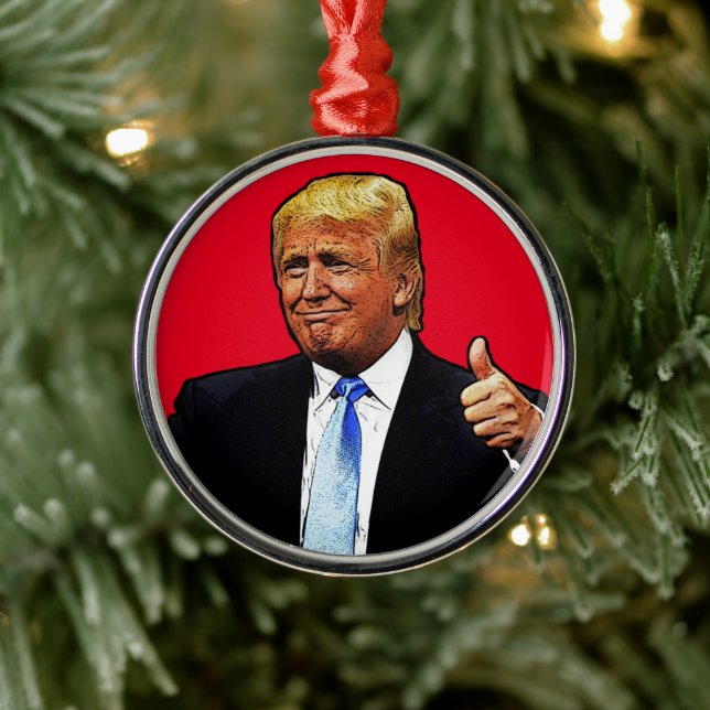 Metálico Adorno de Navidad DONALD TRUMP 2024 (Árbol)