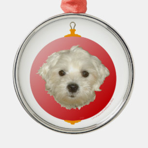 Metálico Adorno de Navidad Maltés Pequeño