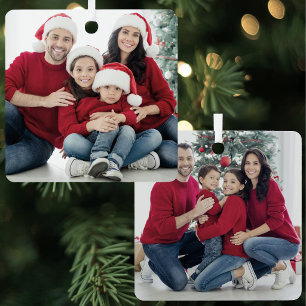 Metálico Adorno de Navidad personalizado con foto familiar