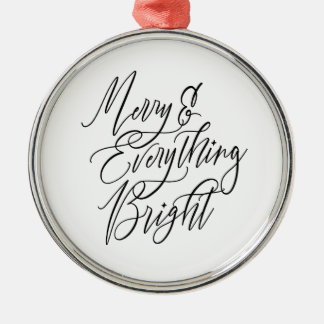 Metálico Adorno de Navidad Redondo Merry Everything Bright