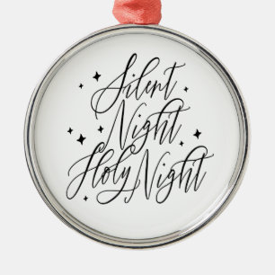 Metálico Adorno de Navidad Redondo Silent Night Holy Night