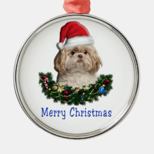 Metálico Adorno de Navidad Shitzu