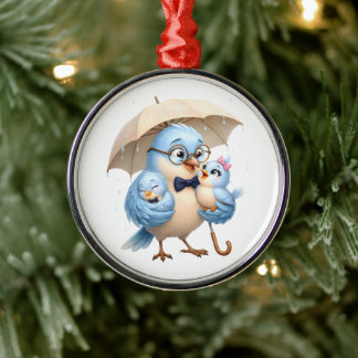 Metálico Adorno de pájaro padre regalo de amor familiar