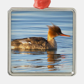 Metálico Adorno de Pato Merganser Capuchino