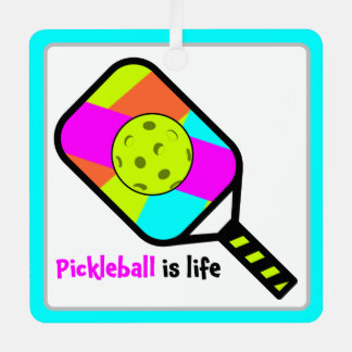 Metálico Adorno de pickleball es vida