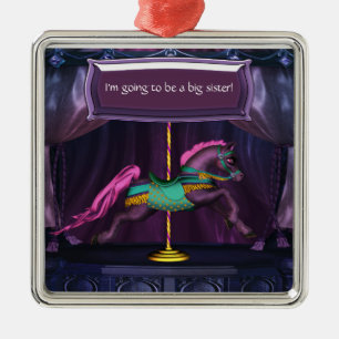 Metálico Adorno de recuerdo de pony de carrusel para herman