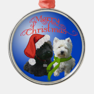 Metálico Adorno de Scottie y Westie
