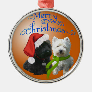 Metálico Adorno de Scottie y Westie