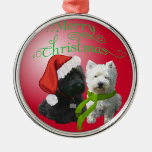 Metálico Adorno de Scottie y Westie
