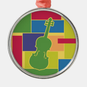 Metálico Adorno de Violín Colorblocks