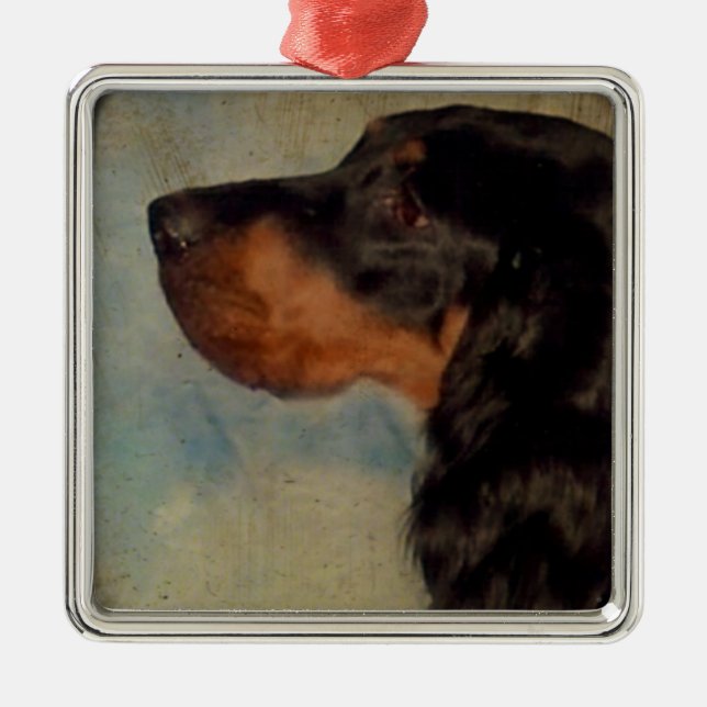 Metálico Adorno dulce de Gordon Setter (Frente)