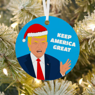 Metálico Adorno para árbol de Navidad de Trump - Mantener A