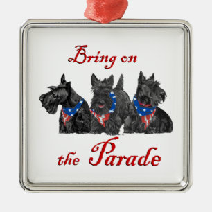 Metálico Adorno Patriótico Scotties