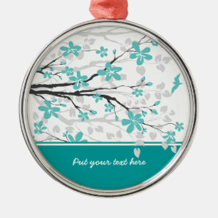 Metálico Adorno personalizado de rama y flores de magnolia