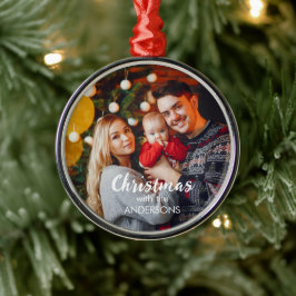Metálico Adorno personalizado redondo de Navidad para árbol