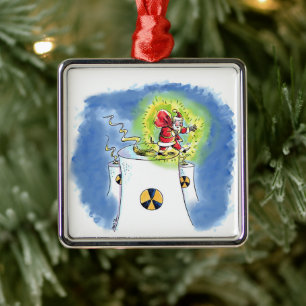 Metálico Adorno premium cuadrado de Santa Claus nuclearizad