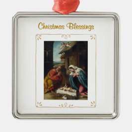 Metálico Adorno Religioso de Navidad y Bendiciones de la Na
