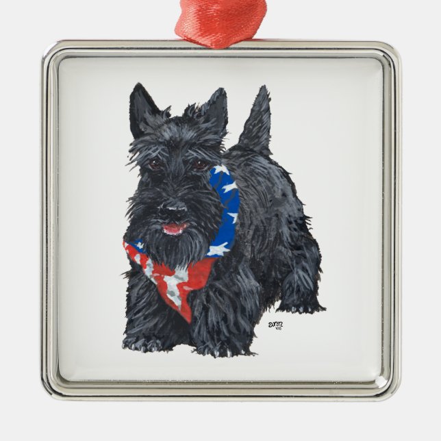 Metálico Adorno Scottie Patriótico (Frente)