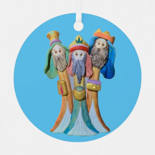 Metálico Adorno Tres Reyes Magos