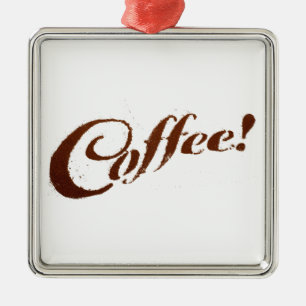 Metálico Café de Café Molido - Adorno Cuadrado