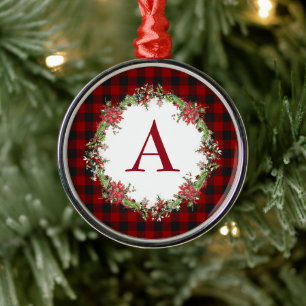 Metálico Cofre de Navidad monograma adorno de metal monogra