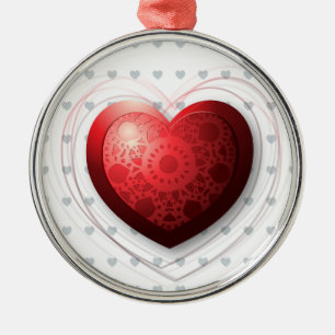 Metálico Corazón rojo, adorno