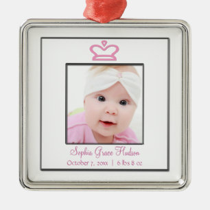 Metálico Corona de Princesa Rosa Bebé Niña Adorno de Foto