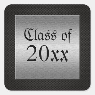 Metálico de plata + pegatinas de la graduación de