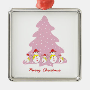 Metálico Dejemos que nieve personalizado adorno de Navidad