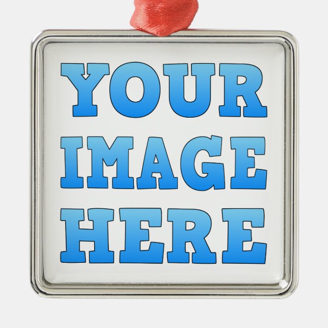 Metálico Diseñar su propio adorno cuadrado Premium (Frente)