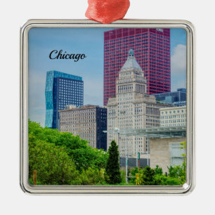 Metálico Edificios En Chicago Adorno De Metal