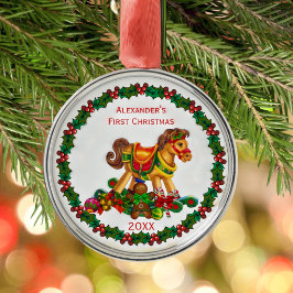 Metálico El primer adorno de flores de Navidad del bebé