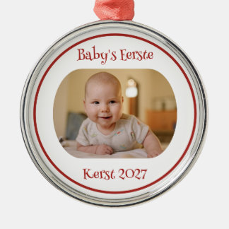 Metálico El Primer Adorno de Navidad de Wit Baby con Foto y