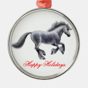 Metálico Felices Fiestas, adorno de caballos gitanos