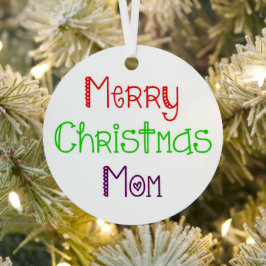 Metálico Feliz Navidad, mamá adorno reversible