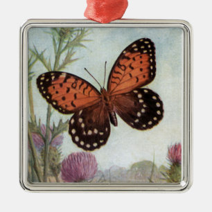 Metálico Hermoso adorno de mariposa monarca vintage