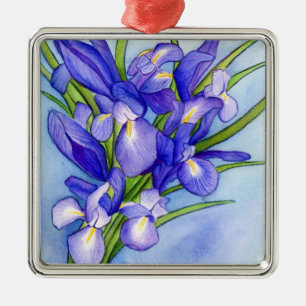 Metálico Iris Bouquet Pendant de adorno de pintura de arte