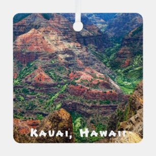 Metálico Kauai, Hawái, cuadrado de 2 lados, adorno de cerám