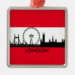 Metálico London Eye Skyline, Adorno de Navidad de Inglaterr