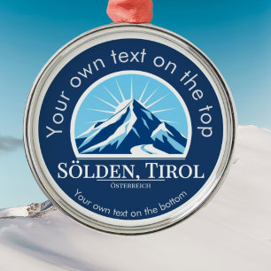Metálico Medalla de esquí de Sölden Tirol Austria Adorno de