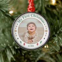 Mi Primer Adorno de Foto de Navidad para Bebé